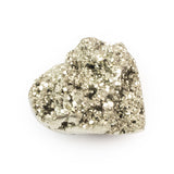Pyrite Heart Cluster, angled view showing top cluster and polished underside with natural craters.