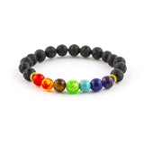 7 Chakra Beads Lava Rock Single Bracelet