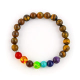 Shop Laterra Gems 7 Chakra Beads Tiger Eye Rock Single Bracelet