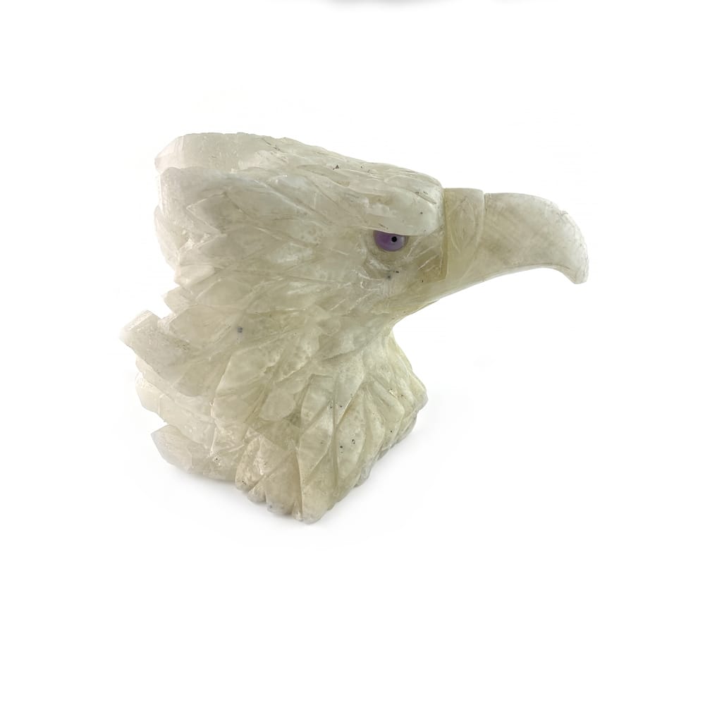 Crystal Quartz Hand Carved Eagle Head