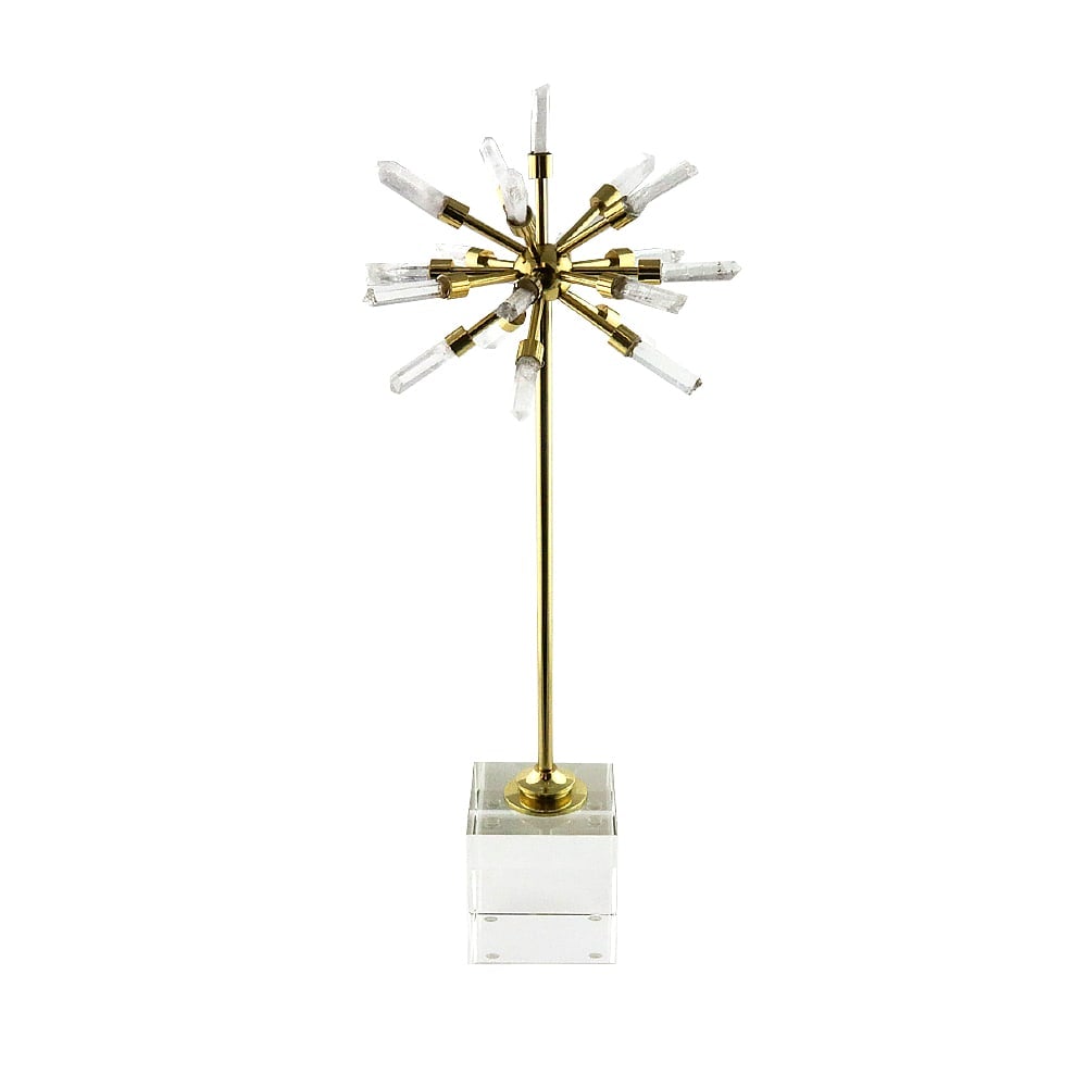 Acrylic Stand Clear Quartz Star Gold Plated Small
