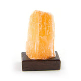 Orange Selenite on Wooden Block