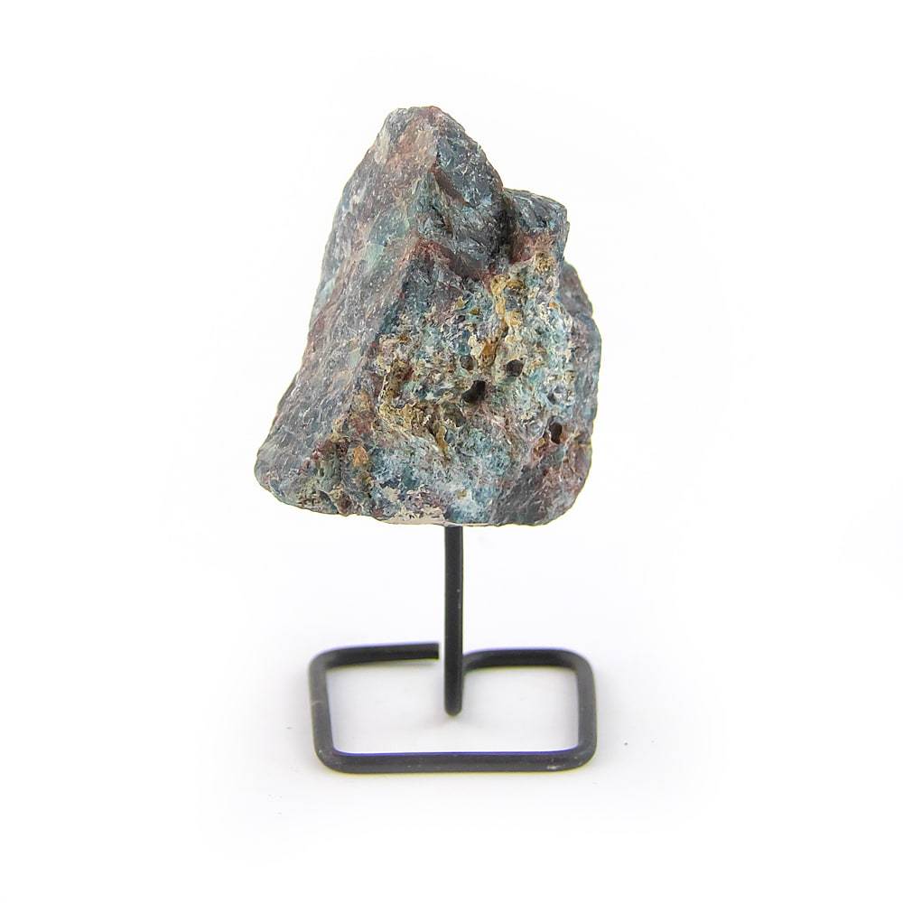 Blue Apatite on Metal Stand