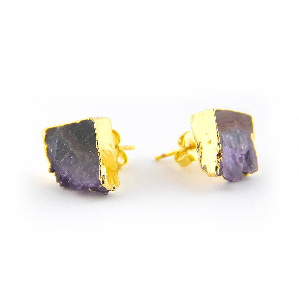 YYGEM 25x43mm Natural Amethyst Earrings Gold Plated Hook Earrings 16mm  Purple Murano Glass For Women - AliExpress