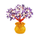 Laterra Gems Amethyst Copper Tree In Gold Plated Pot