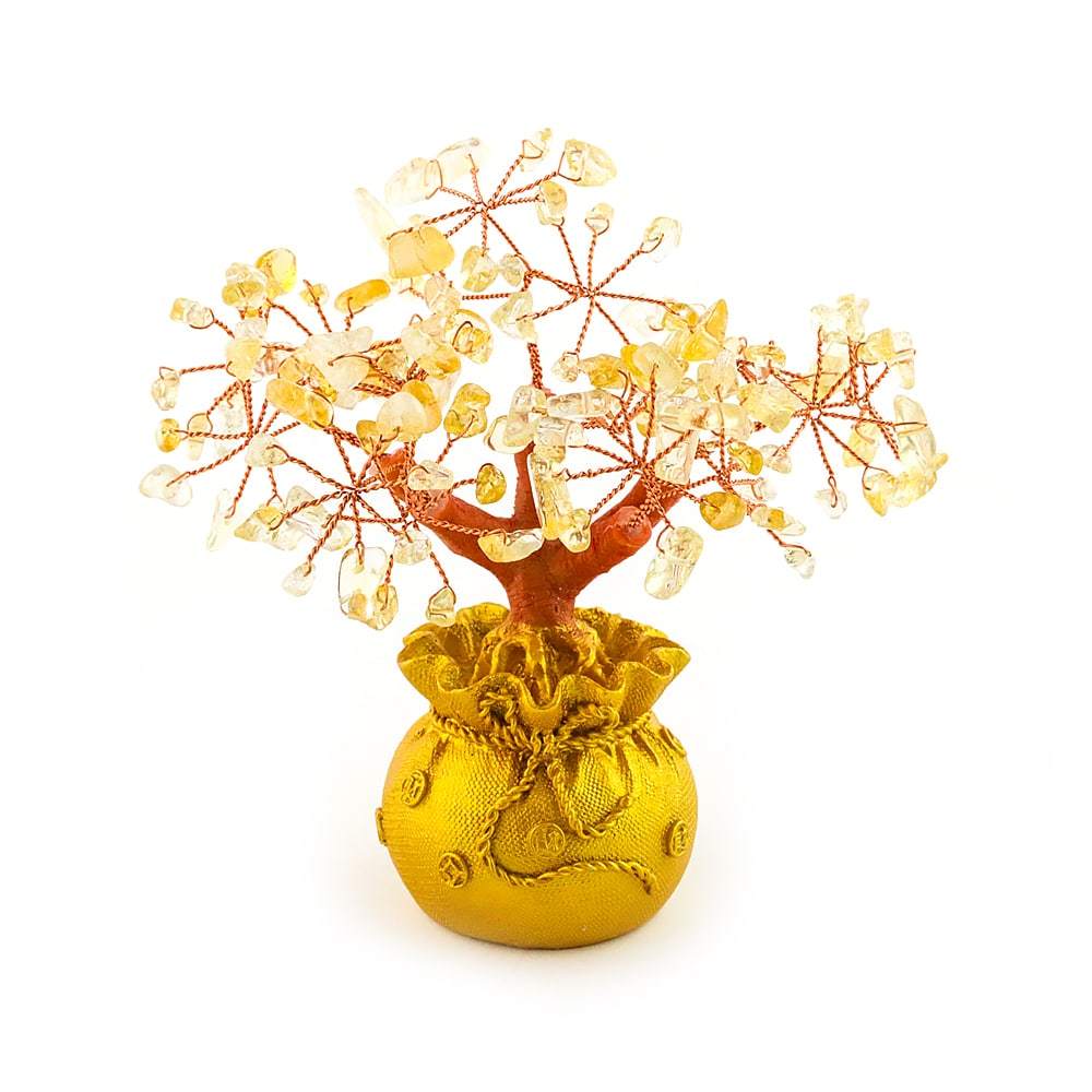 Citrine Copper Tree in Gold Plated Pot