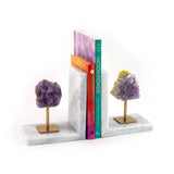 Amethyst & Marble Bookend
