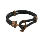 Bronze Anchor Leather Bracelet