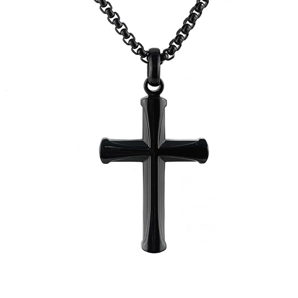 Laterra Gems Apostle Cross Black Plated Necklace