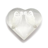 Selenite Angel Wings Heart Stone | Shop Laterra Gems