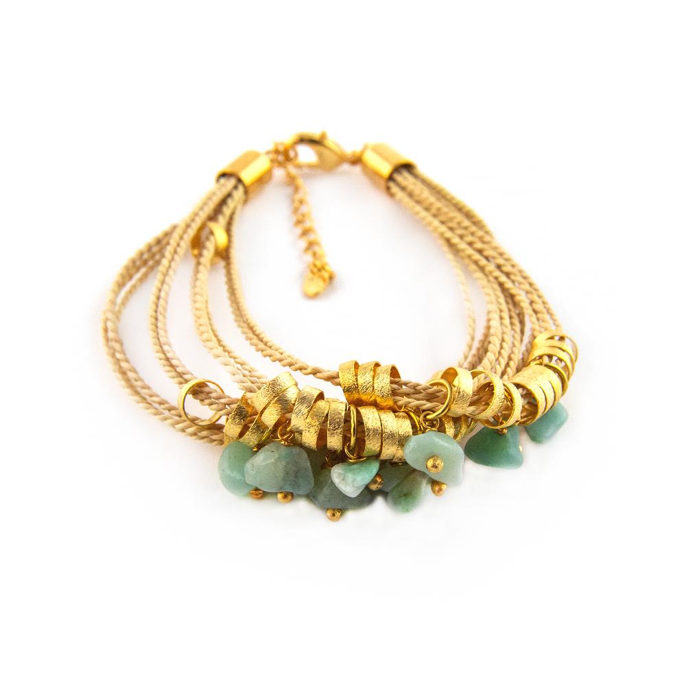 Laterra Gems Amazonite Gold Plated Bracelet