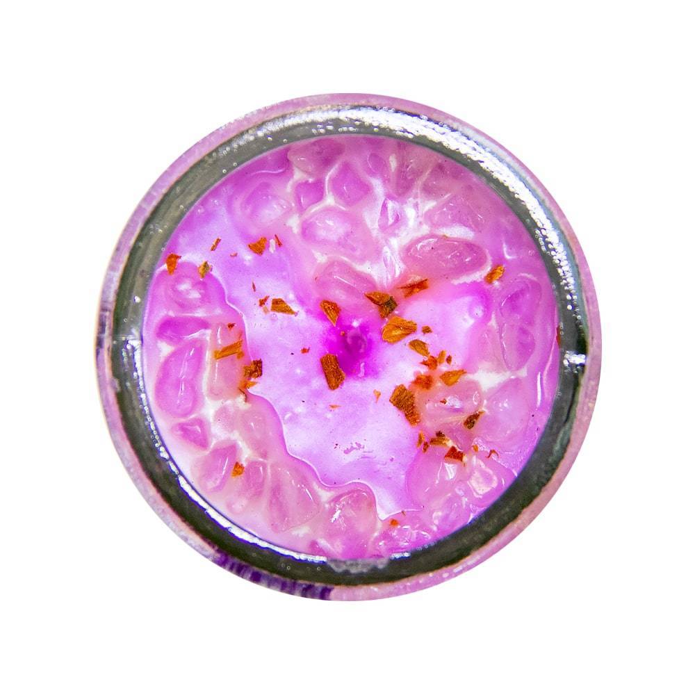 Magic Cancer Purple Zodiac Candle w/Crystals