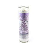 Magic Libra Purple Zodiac Candle w/Crystals